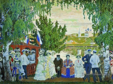 Boris Mikhailovich Kustodiev œuvres - rassemblement festif 1910 Boris Mikhailovich Kustodiev